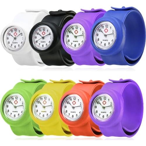 Fashion Silicon Slap Watch Girl Boy Multi Color Snap On Wrist Watch Relogio Hospital Nurse Slap Watch Band Quartz Watches