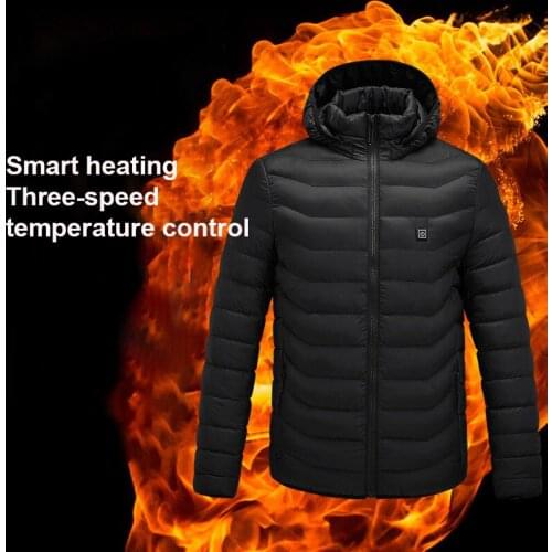 Hiking Down jacket USB Electric Heating Jacket Men Parka Winter Outdoor Windproof Waterproof thermal heating coat cotton clothes