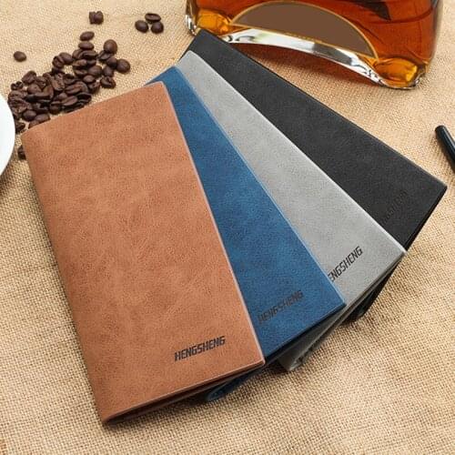 Men Wallet Vintage Long Purse Matte PU Simple Frosted Youth Soft Folder Men Personality Fashion Students Wallet