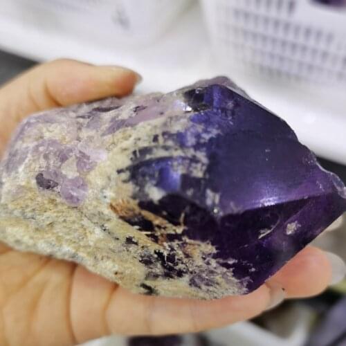 Natural Amethyst Raw Stones Irregular Point Crystal Cluster purple crystal scepter energy Healing Chakra Stones Mineral Specimen