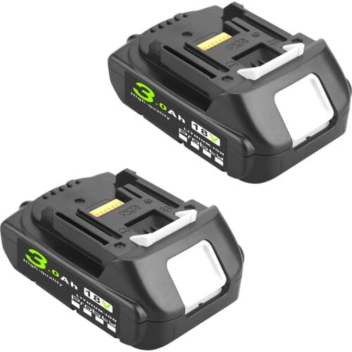 2pcs Rechargeable 18V 3000Ah Lithium Battery For Makita BL1830 BL1815 BL1860 BL1840 194205-3 Power Tools Battery