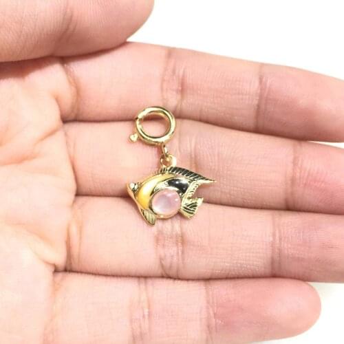 Charms Jewelry Sea Life Collection Mother of Pearl MOP Fish 14~16mm Silver Charm Match Bracelet