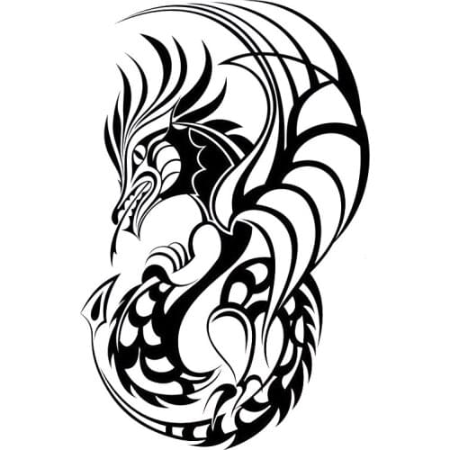 Lifelike Dragon Myth Animal Decals High Quality Car Decoration Personality Pvc Car Window Anti-UV Waterproof Sticker Black/white