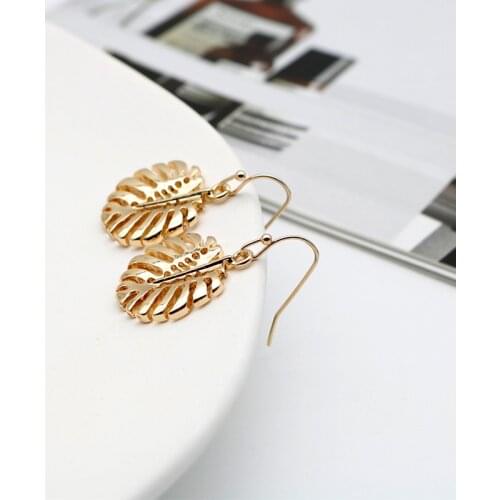 Leaves Earrings Zinc Alloy Leaf Earring Jewelry Korean Stud Drop Ear 2021 New Style Spring Summer Trend Fashion For Women 202120