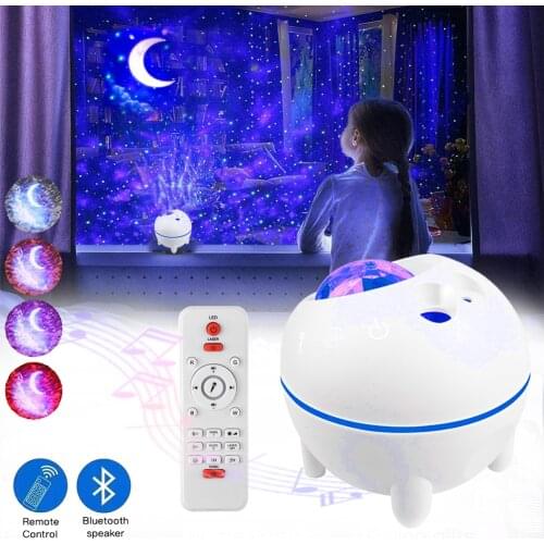 Led Moon Projektor Gwiazd Night Lights Proyector De Galaxia USB Bluetooth Music Nebula Projection Bedroom Decoration Lampada