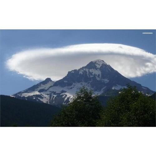 Living room home wall decoration fabric poster Lenticular Cloud Mountain Tree