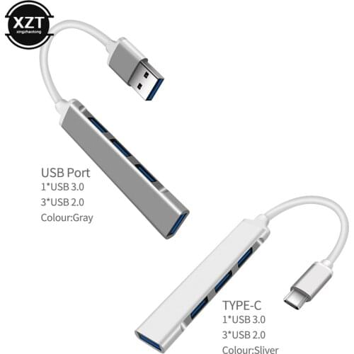 USB HUB 3.0 Type C 3.1 Multi 4 Port Splitter with 3Ports USB 2.0 for Lenovo Xiaomi Macbook Pro Air Pc Computer Notebook Laptops