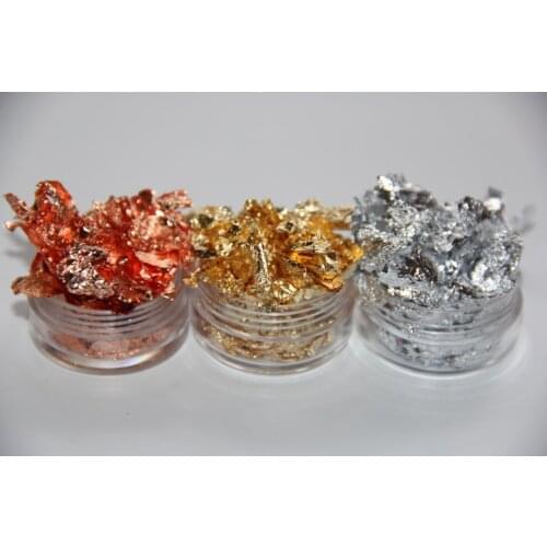High Quality 3 Colors Coppery Gold Silver Flake Paillette Chip Foil For DIY Soap Candle Nail Art Decorate Acrylic Gel Polish