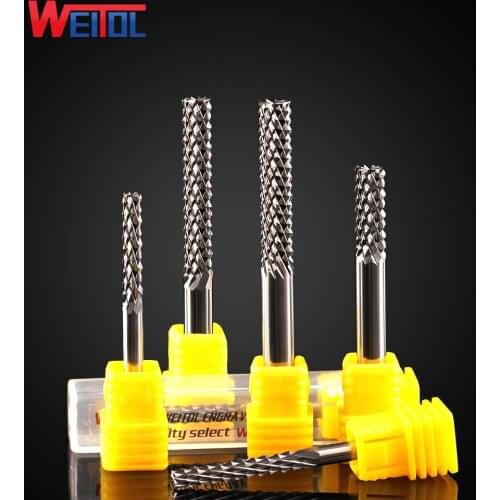 Weitol 1pcs 3A free shipping flat bottom corn teeth end mill PCB milling cutter cnc carving tools for Circuit board