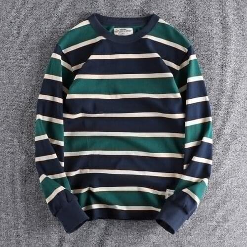 YURUNXIANG Mens Striped T-shirts