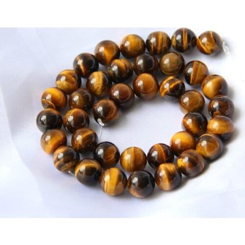 Yellow Tiger Eye Natural Stone Round Loose Beads for jewelry Making Wholesale 10PCS/pack DIY Bracelet Necklace Accessories B266