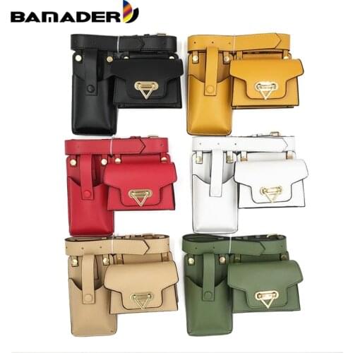 Two-piece Womens Belt Bag Luxury Designer Tactical Waist Bags Female Leather Flap Fanny Pack Shoulder Crossbody Chest Bag Purse