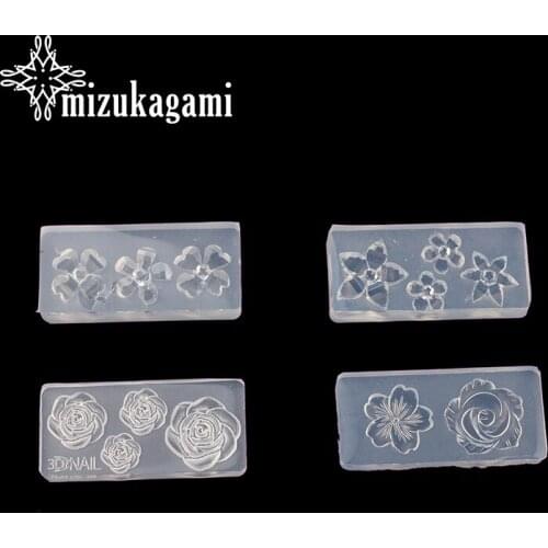1pcs UV Resin Jewelry Liquid Silicone Mold 3D Rose Flowers Resin Charms Mold For DIY Jewelry Nail Art Mold