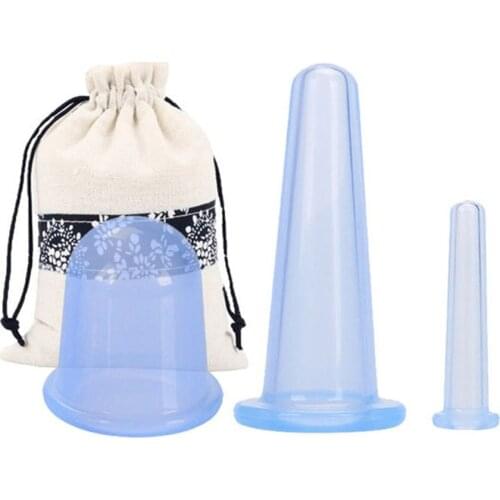 1 Pc Silicone Vacuum Cupping Equipment Health Hygroscopic Tank Relieve Facial Pain Promote Skin Vacuum Cup Color Random