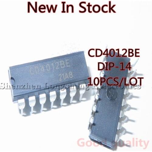 10PCS/LOT NEW CD4012BE DIP-14 Chip IC Dual 4 Input NAND Gate