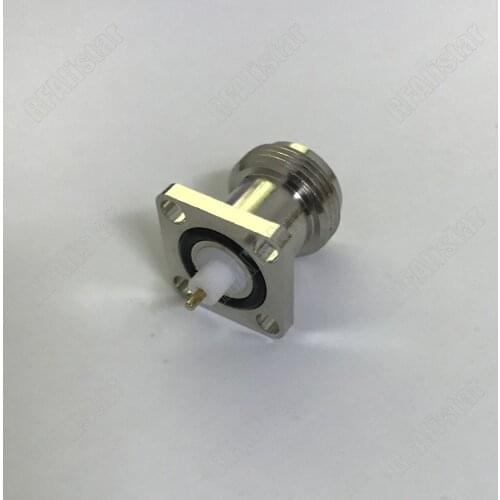 10 Pieces N Type Jack Female 4 Hole Panel Mount Flange 17.5mmx17.5mm Size Water-Proof O-Ring Solder Post RF Coaxial Connector