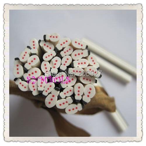 5pcs i-06 5mm Cute Christmas Cane Fancy Nail Art Polymer Clay Cane Nail Art Decoration