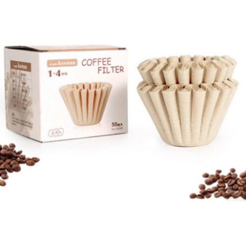 50pcs Cake Shape Disposable Paper Replacement Filters for 1-4 Cup Coffee Machine Makers Office Home