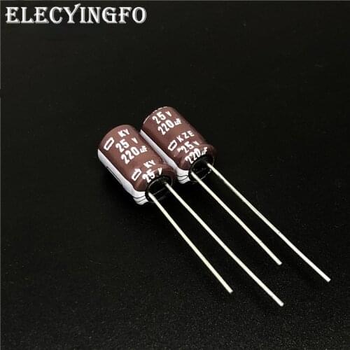 10pcs 220uF 25V220UF NIPPON NCC KY KZE Series 8x12mm Low Impedance 25V220uF Aluminum Electrolytic Capacitor