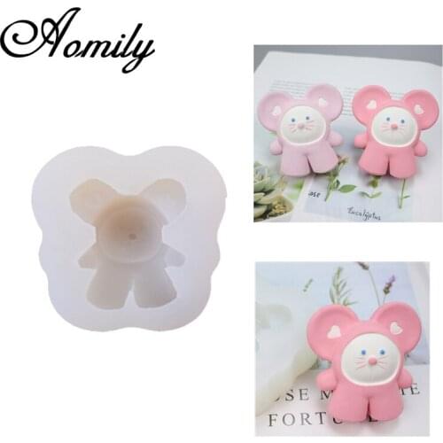 Aomily 3D Mouse Rat Shape Cake Molds Fondant Baking Pastry Chocolate Candy Jelly Kitchen Silicone Mold Cake Decorating Tools