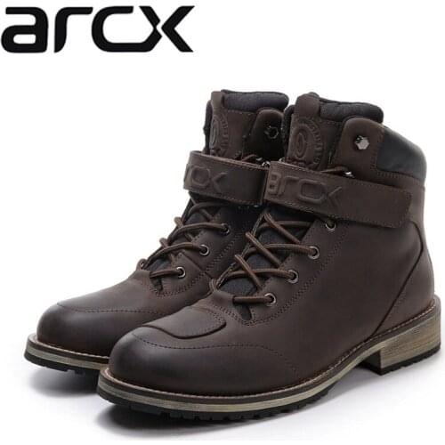 Free shipping 1pair ARCX Motorcycle Motorbike Offroad MXGP Racing Sport cowhide Leather Motorcycle Boots Shoes