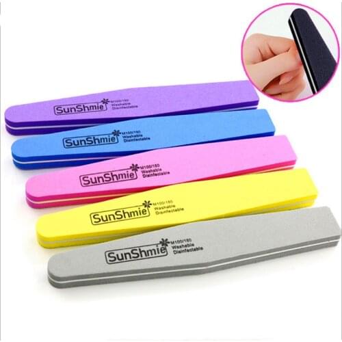 5/10pcs/lot Double Side Nail files buff 100/180 Colorful Sanding Sponge Nail Buffer Block for UV Gel Nail Polish DIY Nail Art