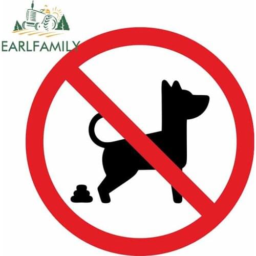 EARLFAMILY 13cm x 12.9cm For No Dog Pooping Fine Decal Graffiti Car Sticker Personality Creative Stickers Vinyl Material Decor