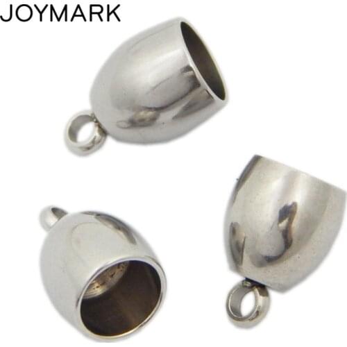 JOYMARK 3mm-8mm Hole Oval Shape Stainless Steel End Caps For Jewelry Making Wholesale 50pcs/lot BXGA056