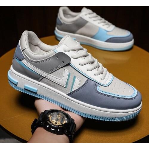 Sneakers Summer Breathable Low-top Board Shoes Mens Casual Mesh Cloth Thick Soles Air Force Shoes Mens Lace-up Running Shoes