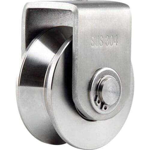 Hot 2 Inch V Type Pulley Roller 304 Stainless Steel Sliding Gate Roller Wheel Bearing for Material Handling and Moving