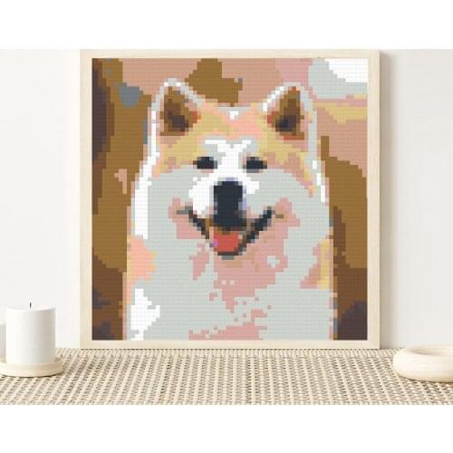 MAXFUN Photo Custom 4800 PCS Building Block Painting Pet Dogs Satsuma DIY Puzzle Pixel Art Mosaic Wall Mural Home Decoration Gif