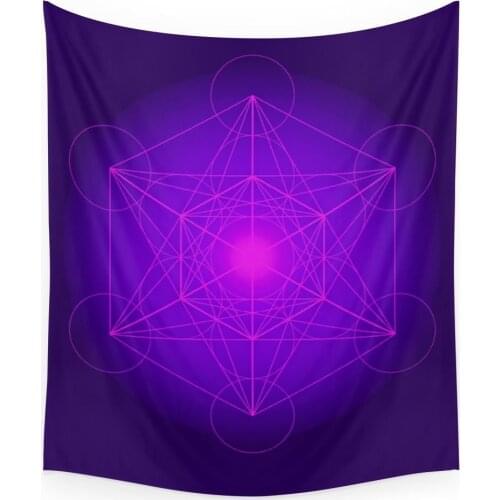 Metatron Cube Secret Geometry Platonic Matrix Protects Tapestry Wall Hanging Tapestries Throw Towel Sheet Table Cloth Home Decor