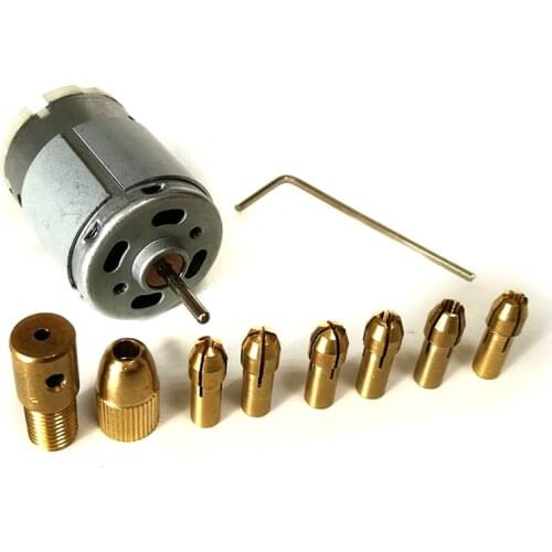 Mini DC 12V Electric Hand Drill Motor PCB Press Drilling Bits Set 0.5-3mm Twist Bits 3.17mm Shaft width Power Tools