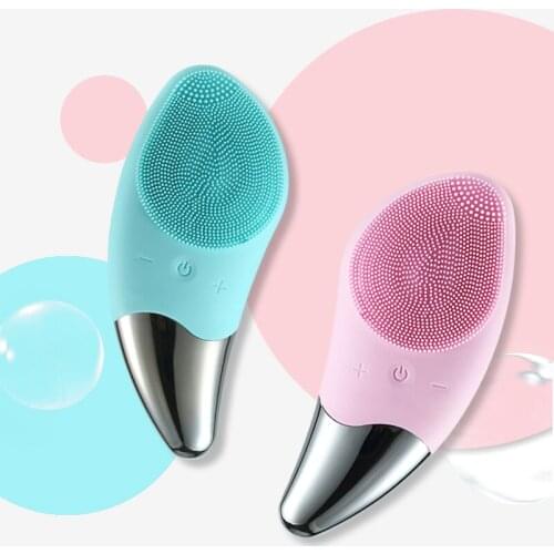 Mini Face Cleansing Brush Device Electric USB Charging Silicone Cleansing Instrument Sonic Deep Pore Cleaning Skin Massager