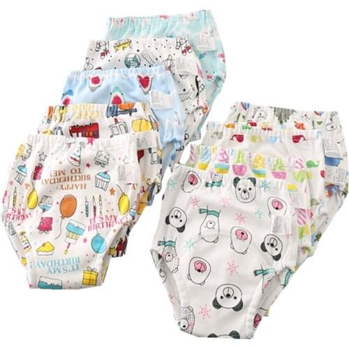 Cotton Reusable Baby Training Pants Infant Shorts Underwear Cloth Diaper Nappies Baby Waterproof Training Pantie 6Layers Crotch