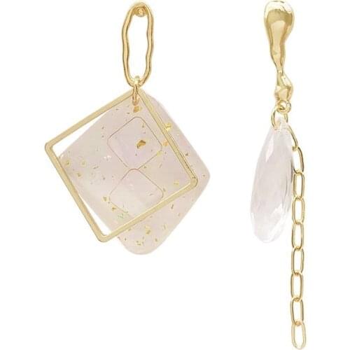 10 pair / lot fashion jewelry accessories gold irregular metal resin chain earrings