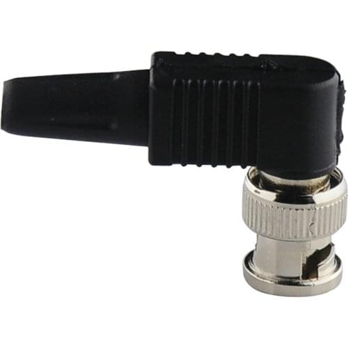 Solderless BNC Male Plug pin RG59 Right Angle Connector for CCTV Camera