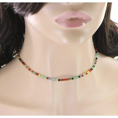 New Beautiful Bohemian Agates Necklace Natural Stone Clavicle Chain Exquisite Lady Girl Gift Christmas Banquet Wedding Jewelry