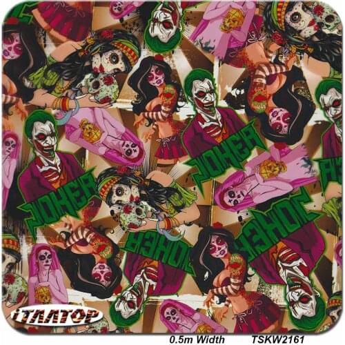 ITAATOP Water Transfer Printing Film 0.5M * 2/10/20M Clown Cartoon Hydrographic Dipping Film