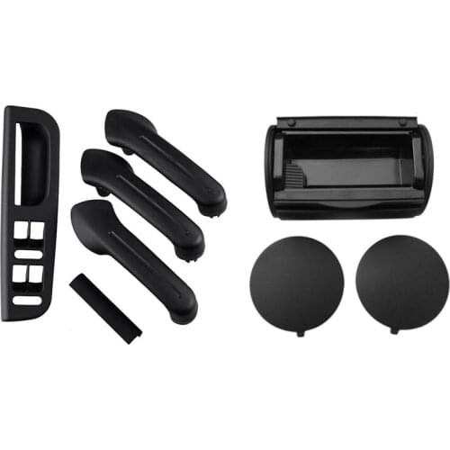 1 Set Inside Door Handle Door Armrest & 1Pcs Black Rear Ashtray Bin Ash Tray + Side Caps for Bora Jetta Golf 4 Mk4