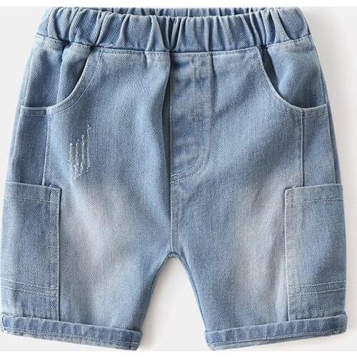 Shorts Denim Fashion Shorts Trousers Children Jeans Kids Baby Stretch Boardshorts Boy Summer Shorts Straight Jeans