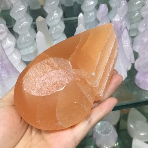 Raw selenite Crystal candelabrm reiki healing Mental Clarity gypsum crystal candleholder remove negative energy Decor