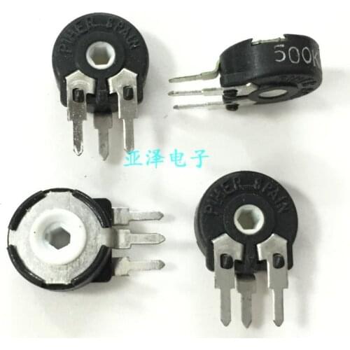 2pcs Imported Spanish PIHER trimmer adjustable potentiometer PT10-500K vertical hexagon hole