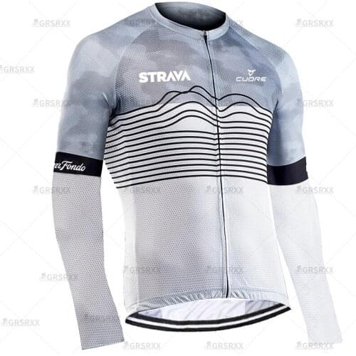 STRAVA MTB Race Downhill Bicycle Shirts Spring Pro Long Sleeves Bicycle Team Cycling Jersey Clothing Males' Anti-UV Sportswear