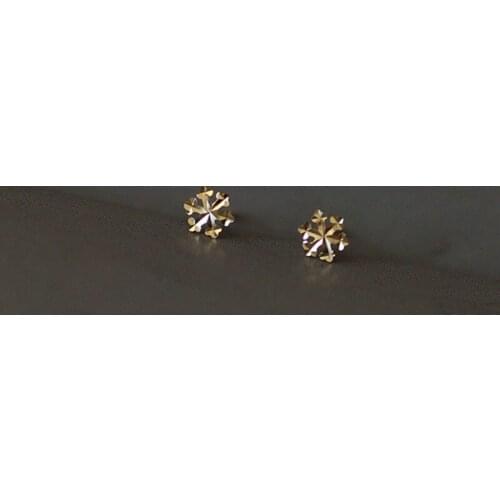 Binmonray 925 Sterling Silver Simple Gold Color Snowflake Stud Earrings for Women Girl Cute Mini Sleeping Earrings Jewelry Gifts