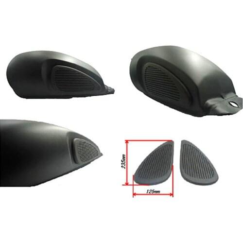 1 Pair Universal Motorcycle Rubber Tank Traction Pads Side Oil Gas Anti-Slip Knee Grips Decal Protector - Black