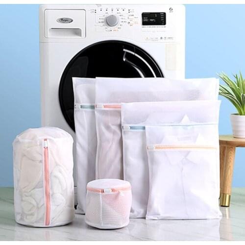 1Pc Washing Laundry Bag Clothing Care Foldable Protection Useful Mesh Net Clothe Washing Bag Bra Wash Bag Zipper Laundry Bag