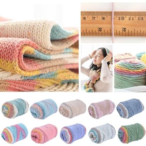 100g/Ball Rainbow Color Hand-Woven Cotton Yarn Soft Crochet Thick Yarn For Hand Knitting Warm Sweater Sofa Cushion Scarf DIY