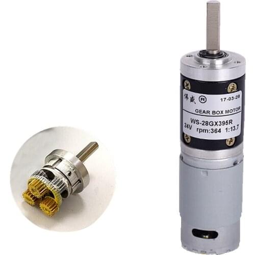 28GX395R planetary geared motor / 12V miniature DC geared motor / 24VCW / CCW gear slow speed motor