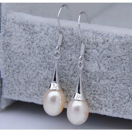 3 color 925 Silver Hook Natural Fresh Water Pearl Earrings Fashion Jewellery Accessory, 100pairs/lot+Free Shipping